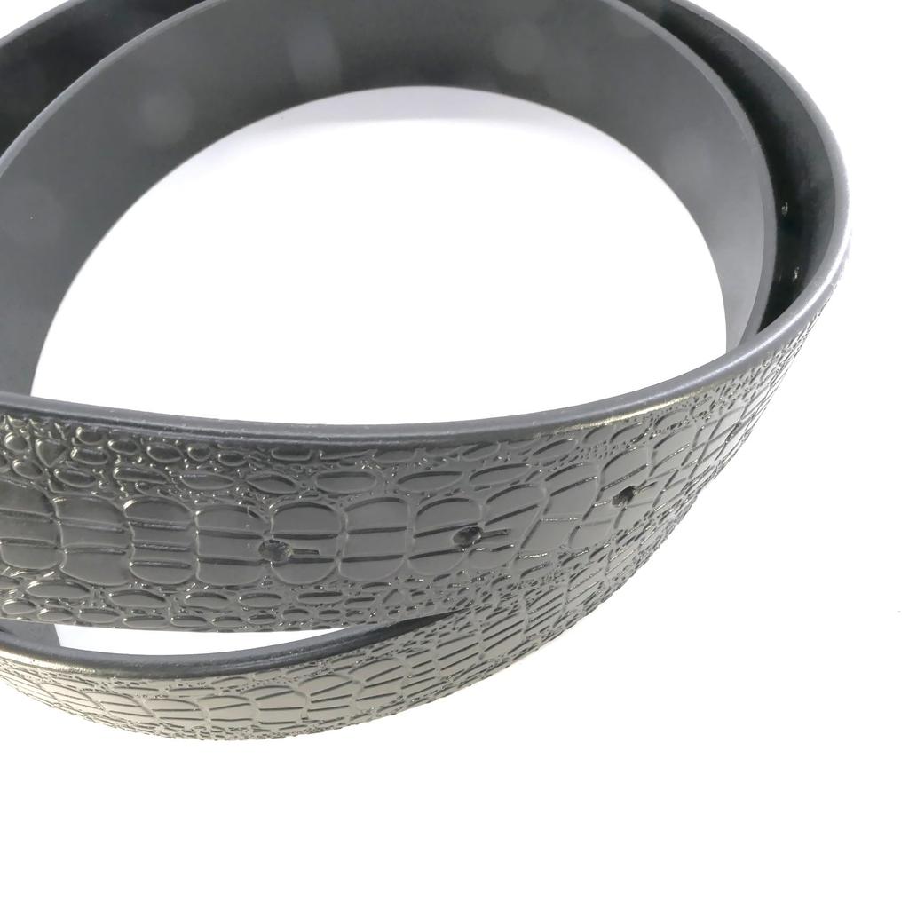 Cuir uniquement ventre de crocodile pleine largeur cuir véritable [Happy Patch] ceinture, motif, cuir, env.. 125cm, 38mm, taille, long, ceinture pour homme,