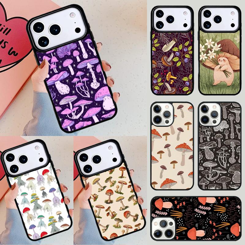 Mushroom Soft Phone Case For iPhone 17 Air 14 15 13 12 Max Cover For Apple 16e 11 Pro Max Plus Coque