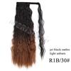 Corn Wavy Long Ponytail Synthetic Hairpiece Wrap On Clip Hair Extensions Ombre Ponytail
