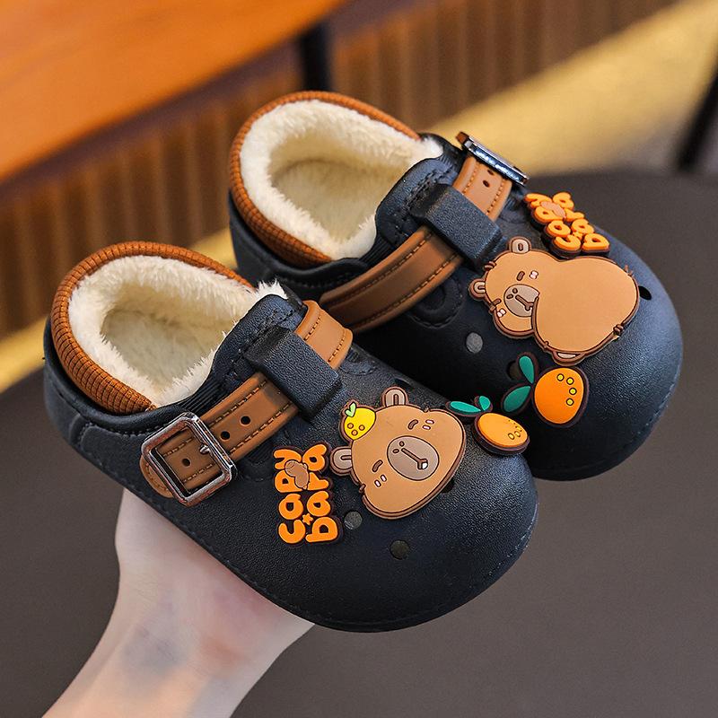 Autumn and Winter Children's Bags and Cotton Shoes for Boys and Girls, Middle-aged and Older Children, Home Children's Cotton Slippers