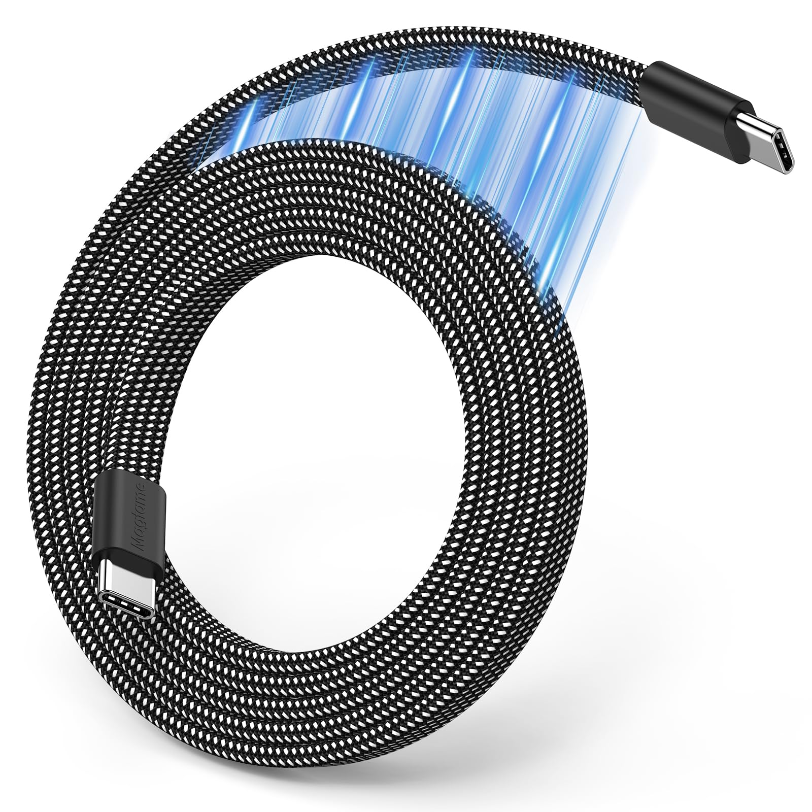 

Кабель Magtame, плоский, с автоматической намоткой, кабель типа C, кабель для быстрой зарядки 60 Вт, спиральный кабель, кабель для передачи данных, совместимый с USB-C, Type-C, USB-C, USB-C чёрный