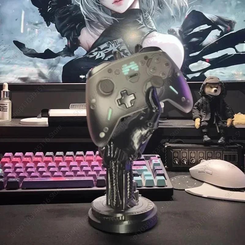 3D Cyberpunk Style Robot Bracket Arm Ornament Ps5s Xboxs Series Universal Switchs Handle Placement Home Desktop Decoration Gift