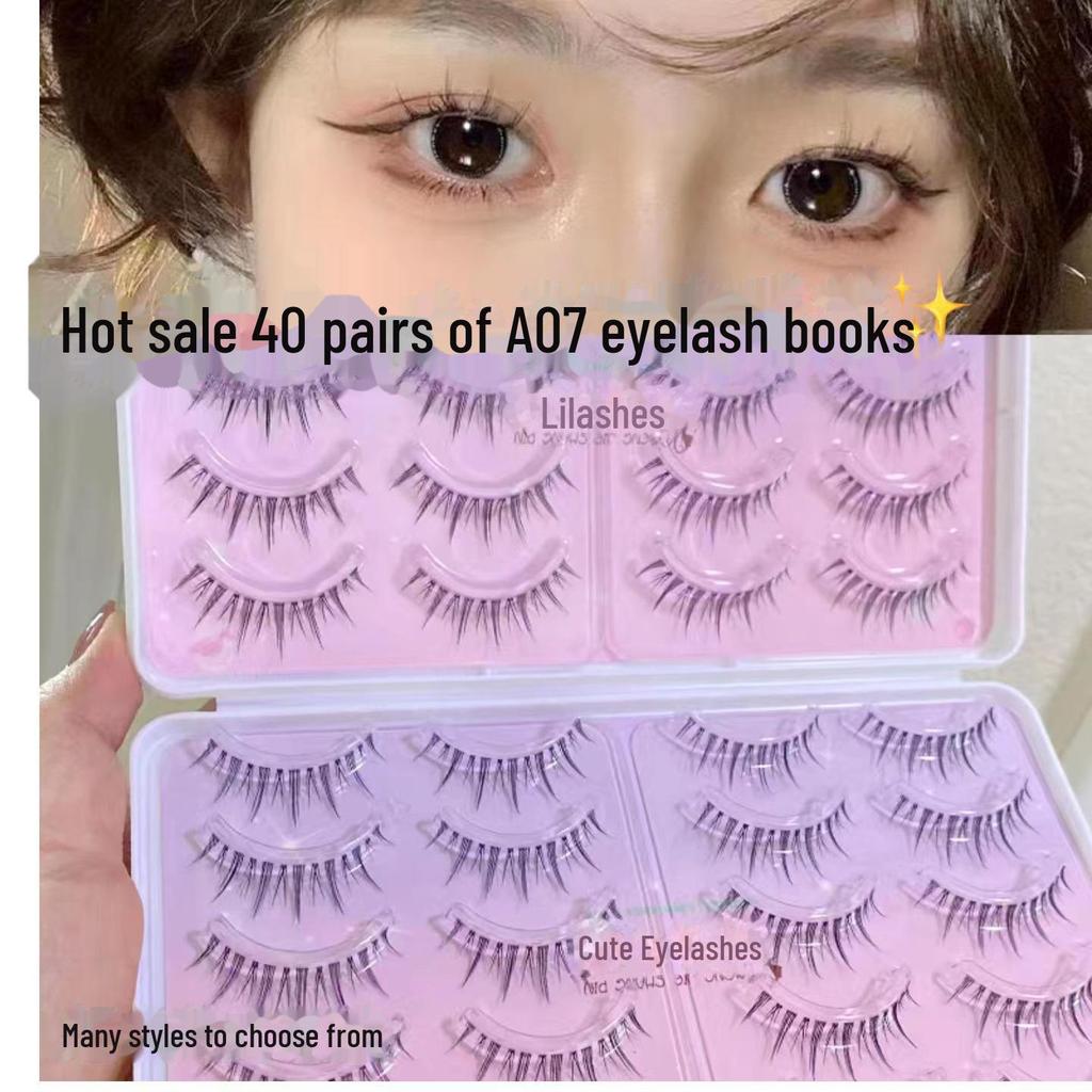 Mengji Shangpin M08 Airy Sunflower Fairy False Eyelashes - Natural Transparent Thin Stem