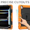 For iPad Pro 13 (2024) Kickstand Case PC+Silicone Tablet Cover with Pen Slot/Shoulder Strap