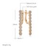 Geometric Full Natural Zircon Long Earrings For Women Fashion  Rose Gold Color Drop Earring High Quality Daily Jewelry