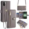 For OnePlus Nord CE5 5G/Ace 5 Racing 5G Leather Case Zipper Pocket Wallet Phone Cover with 2 Straps