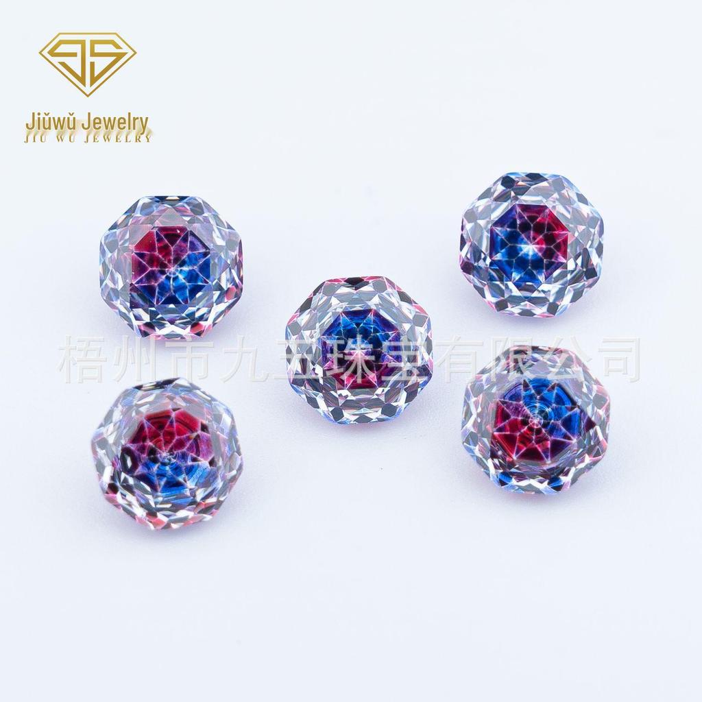 4-8mm Gradient Rose-Cut Two-Tone Soft Core Zircon Millennium Rose
