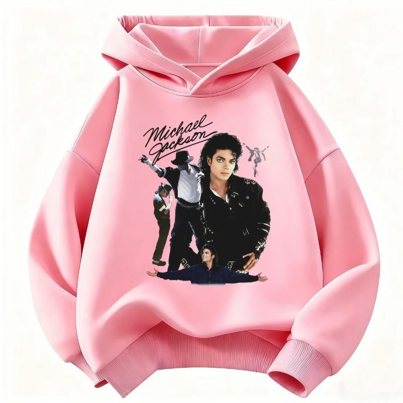 Felpa con Stampa Michael Jackson per Bambini e Ragazzi/e – Calda Felpa con Grafica Icona Pop Stile Retro Autunno/Inverno per Bambini e Ragazzi/e