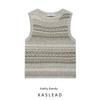 Kaslead New Women Clothes Western Style Fashion Simple Texture Knitted Sleeveless Top 3991009