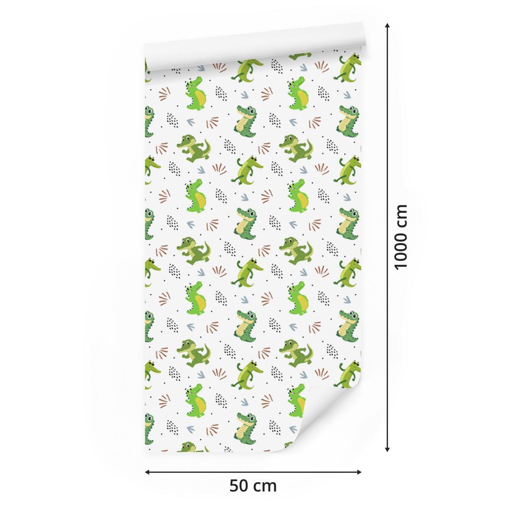 Crocodile Wallpaper White for Living Room and Bedroom 50x1000