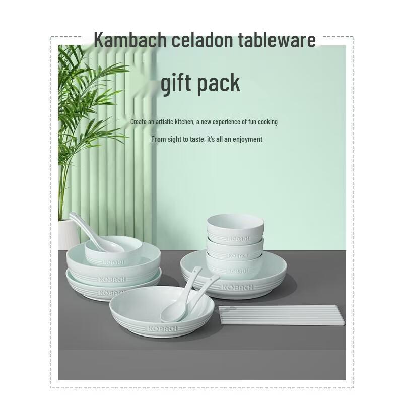 KOBACH Celadon 16-Piece Dinnerware Set