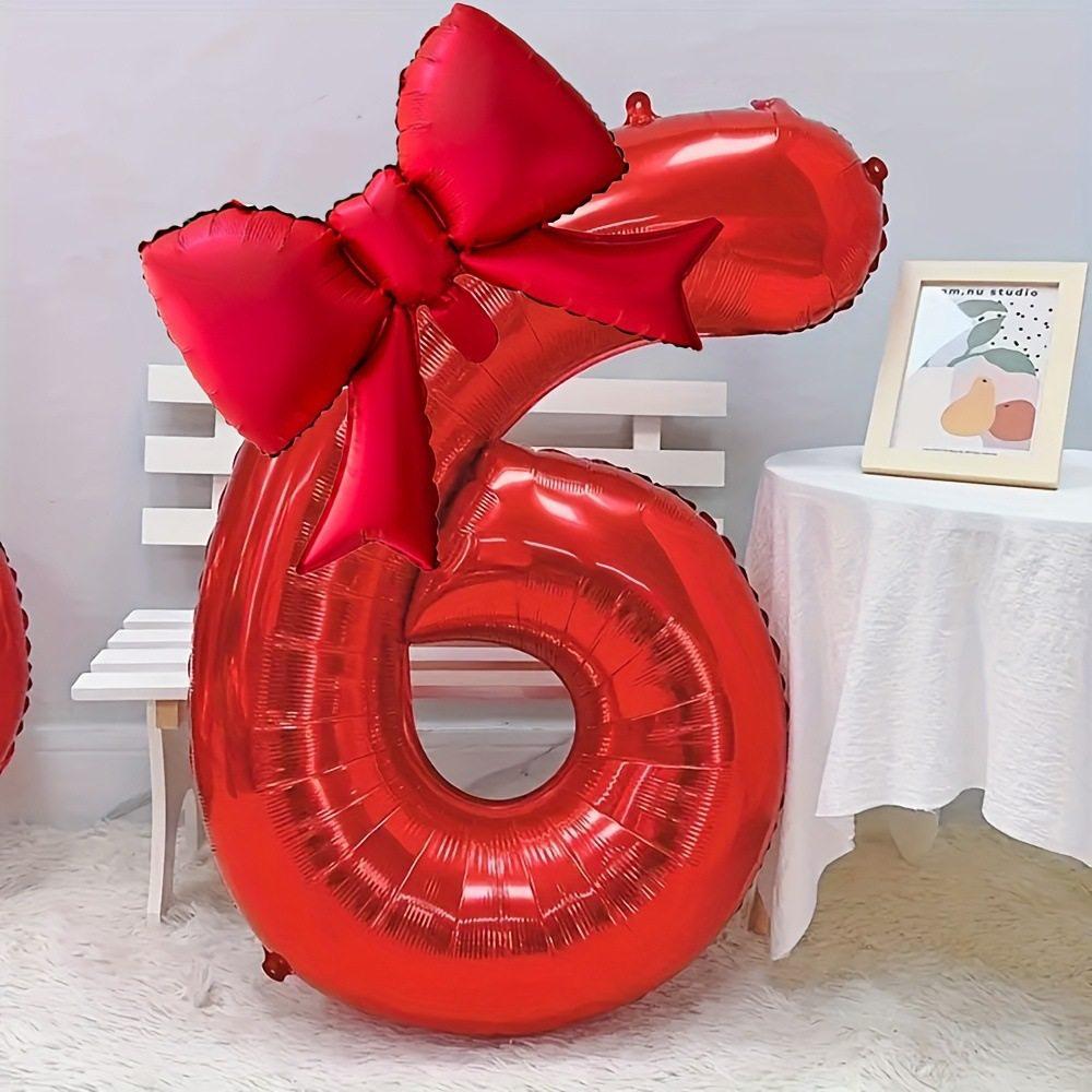Xiaohongshu 32-Inch Red Bow Balloon for Birthday & Valentine's Day Decor