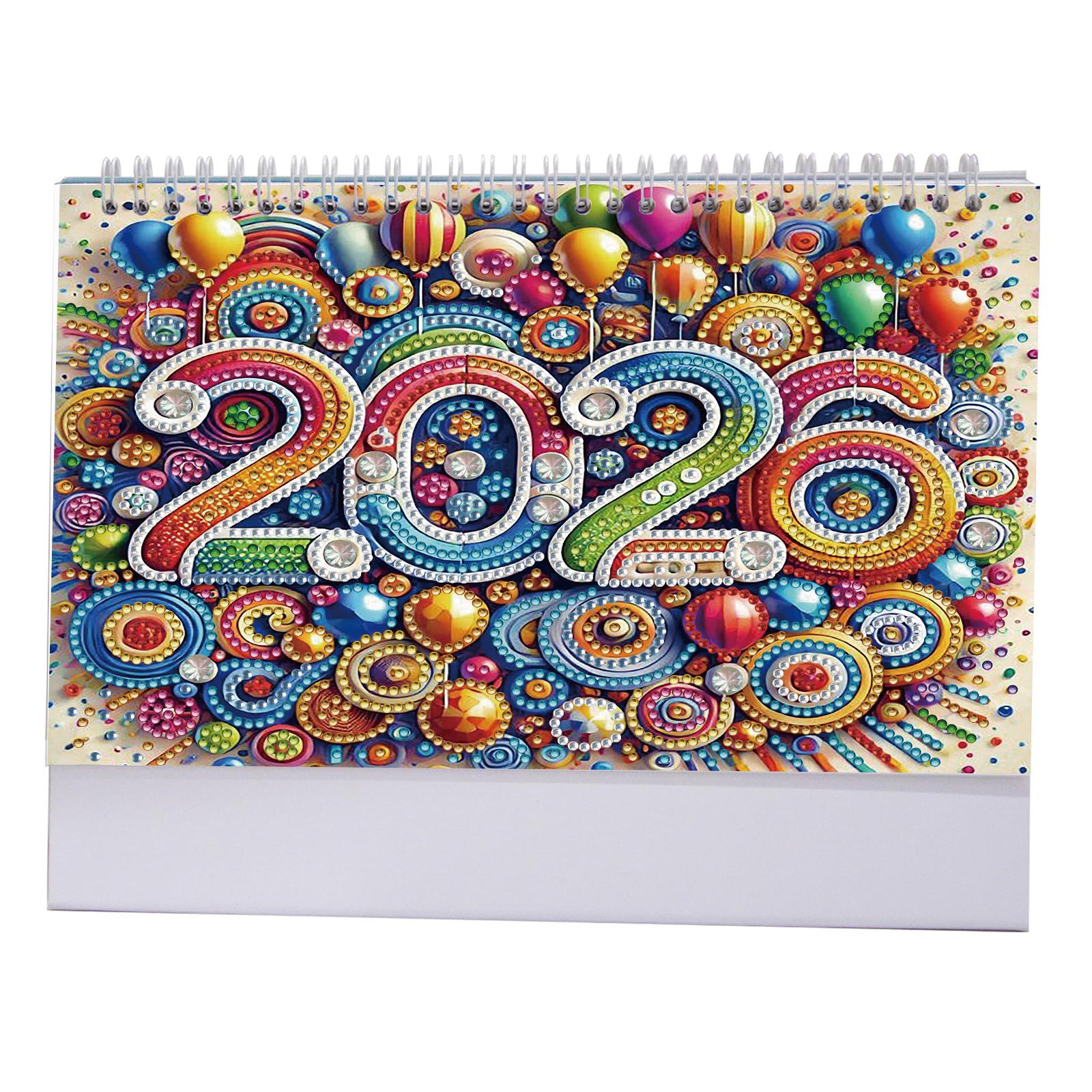 

2026 Calendar DIY Diamond Painting Art Kit Diamond Painting Calendar Set DIY Diamond Art Desk Calendar for Home Office