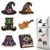 Halloween DIY Pearl Diamond Acrylic Fridge Magnets 6Pcs Painting Kit Ghost Pumpkin Witch Decor