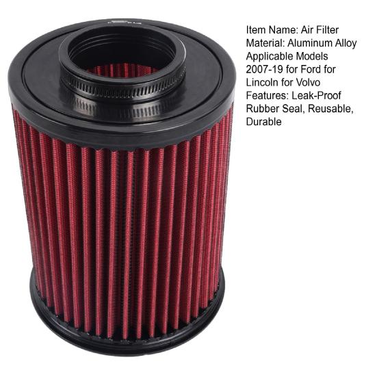 Air Filter for Ford for Lincoln for Volvo 2007-2019, High Flow Washable Reusable Engine Air Intake Filter, Cleaner, Replaces E-2993
