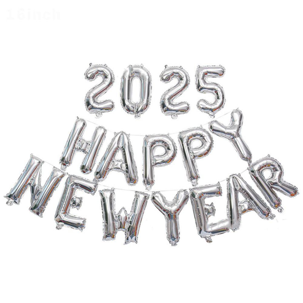 Happy New Year 2025 Alphabet Balloons Holiday Ornaments New Year Decoration Colorful Foil Balloons Party Supplies Inflatable