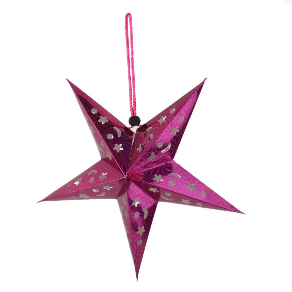 Christmas Style Stars Shaped Lamp Shade, Art Design Paper Stars Ceiling Lamp Lighting Fixture for Bathroom, Bedroom Room