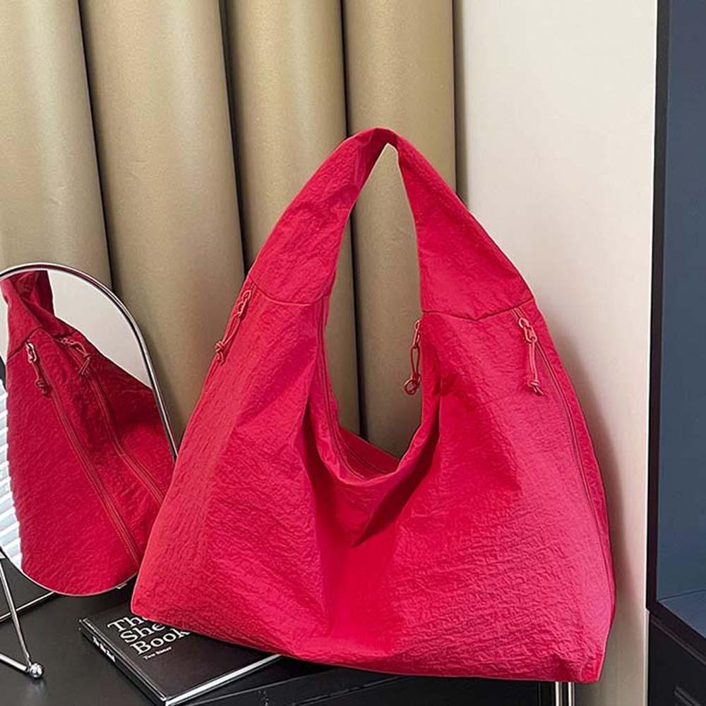 Multi-Pocket Nylon Shoulder Bag Casual Storage Pouch Versatile Large Capacity Tote Bag Outdoor