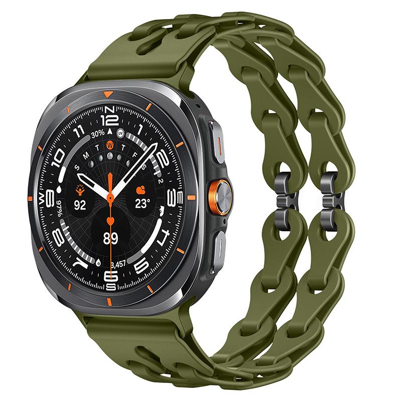 Elegante Cinturino a Maglie Morbido Silicone Sportivo Traspirante per Samsung Galaxy Watch Ultra 47mm 2025 Elegante Cinturino