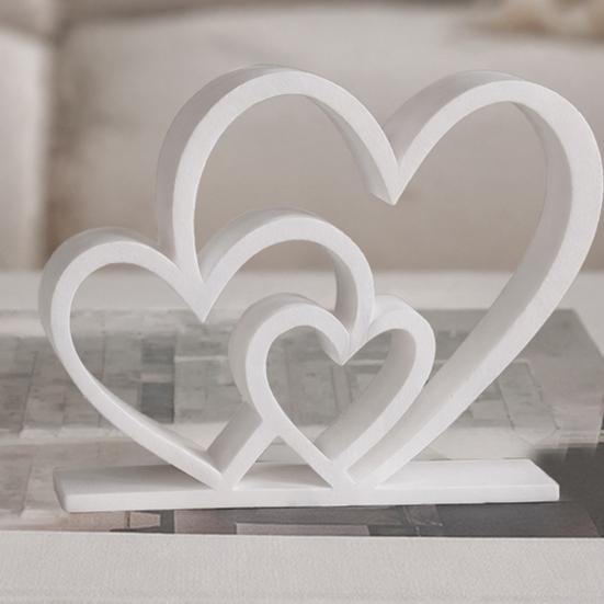 Valentinstagsgeschenk Ineinandergreifende Herzstatue 3D-gedruckte Schreibtischfigur Romantisches Liebesherz