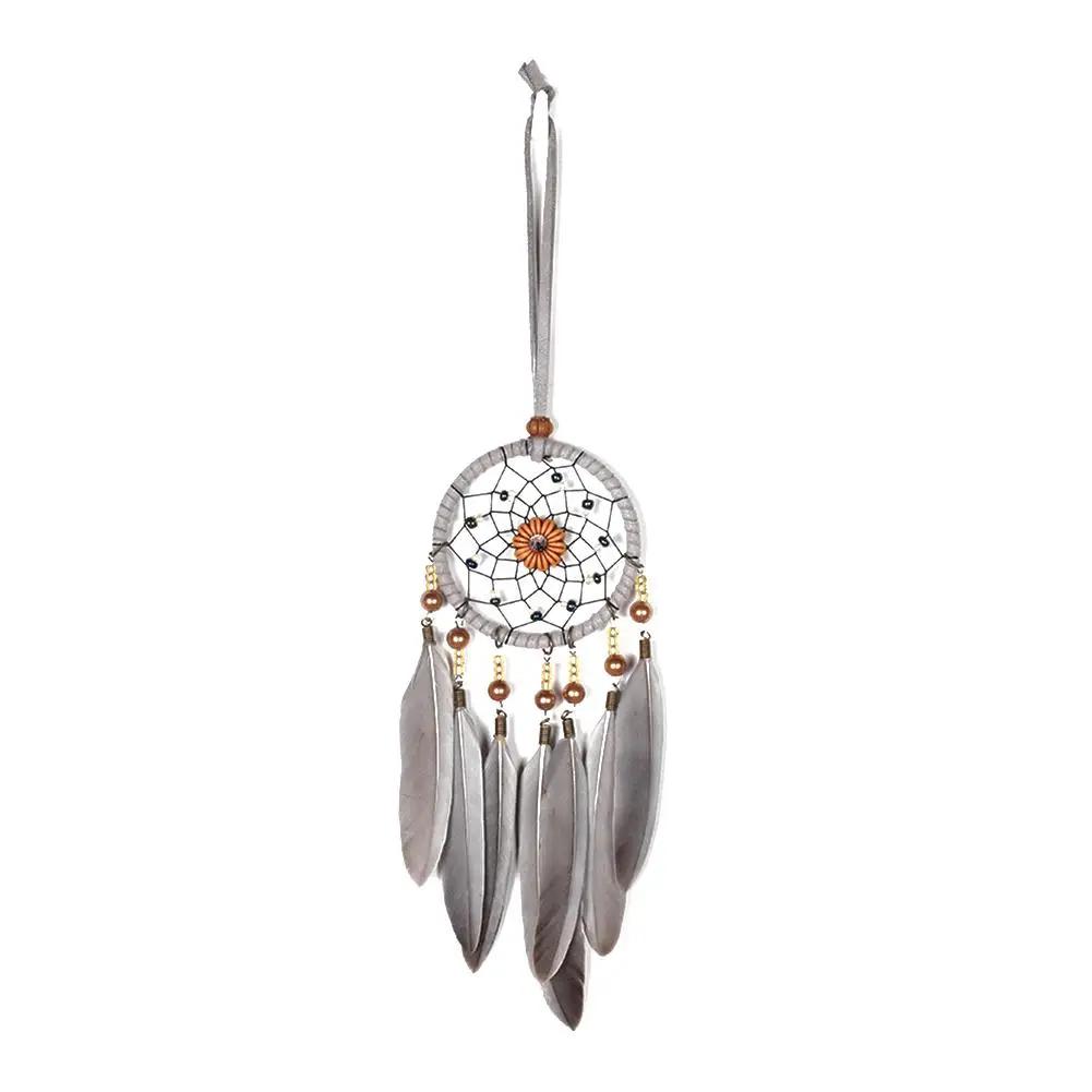 Romantic Heart Shaped Dream Catcher Double Ring Purple Feather Dream Catcher Wall Hanging Home Car Decor Craft Christmas Gift