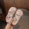 Summer Girls Beach Shoes Versatile Soft Solid Color Non-slip Children Fashion Casual Sandals PU Open-toe Slip-on Breatheable PU