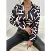 Women'S Long-Sleeve Printed Shirt with Letter Pattern And Front Buttons