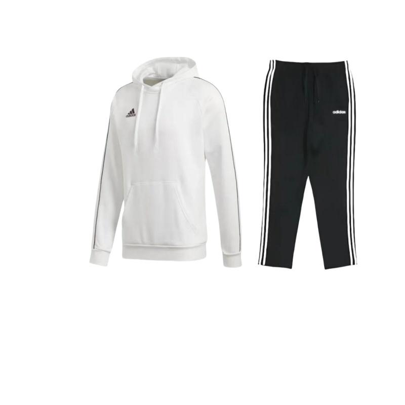 

Adidas Loose Comfortable Long Sleeve Mid Waist Drawstring Soft Pants Casual Sports Suit Unisex suit DU0456+-FS1895 S