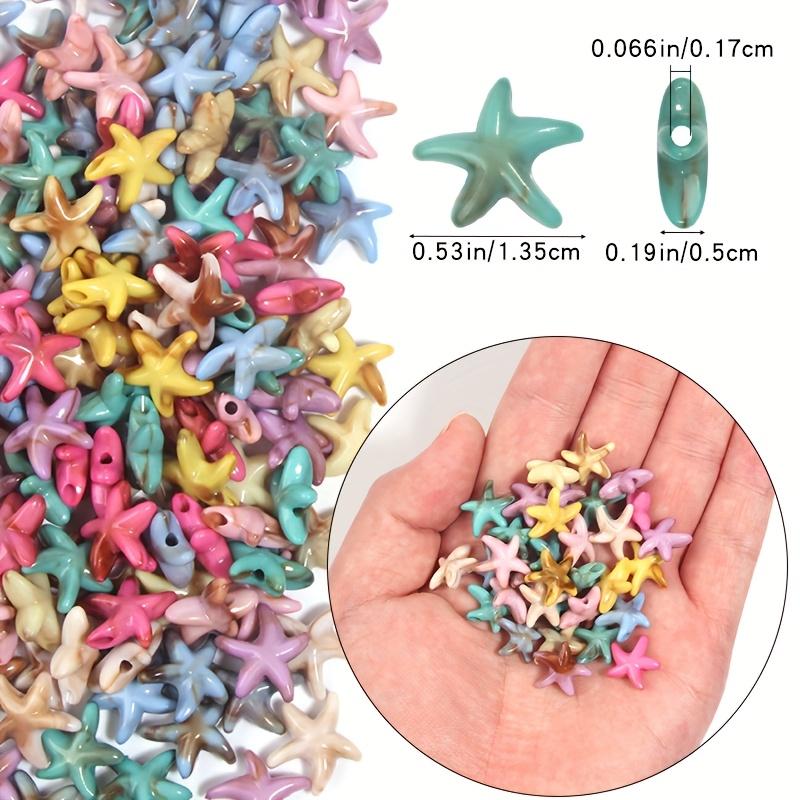 50Pcs Colorful Acrylic Starfish Beads - Vibrant Marine-Themed Diy Jewelry Making Supplies For Necklace Bracelet Keychain