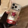 Red star contrasting color is suitable for Apple 17promax mobile phone case iphone16 magnetic suction bracket 13 electroplating personality 15