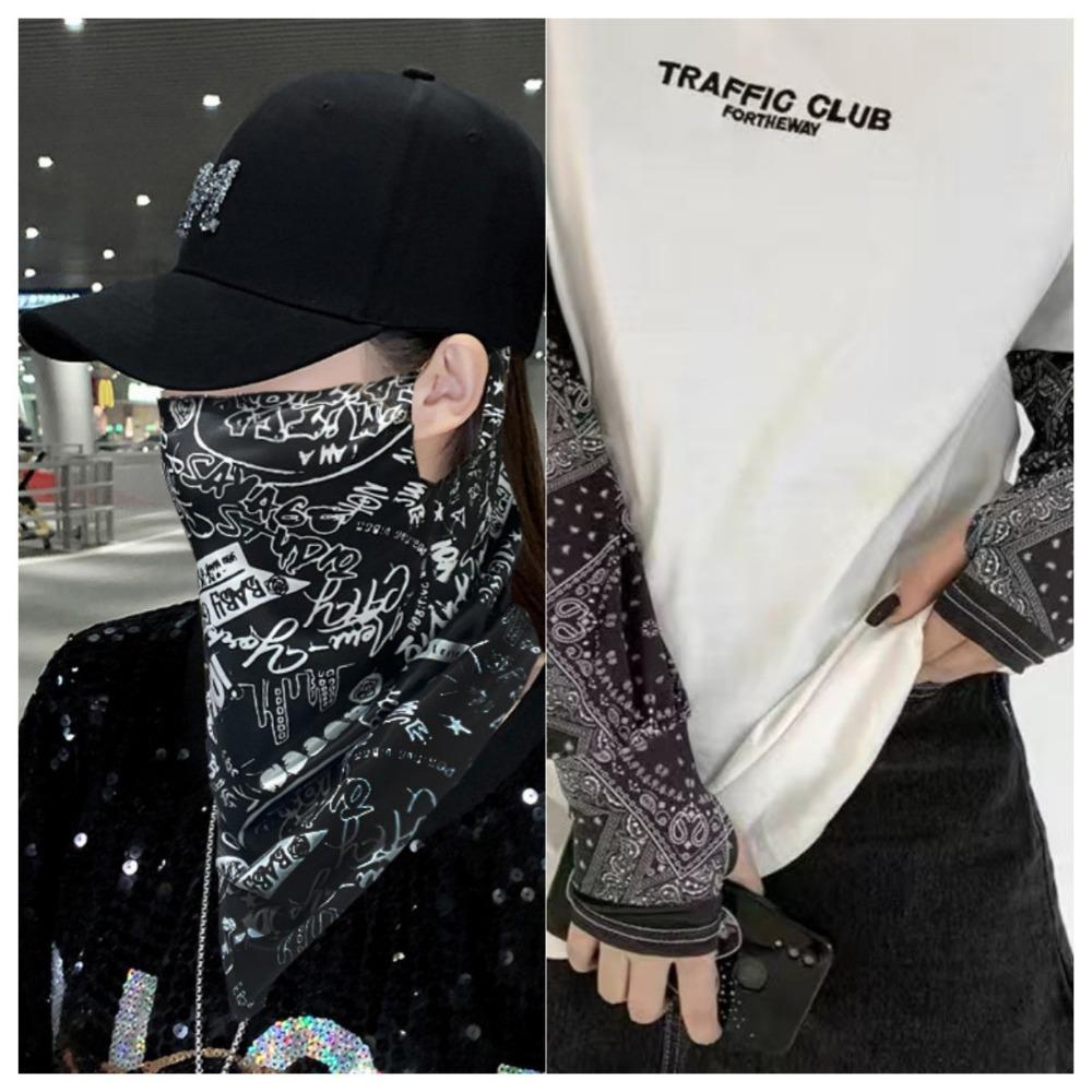 Sunscreen Mask, Men's and Women's Ice Silk Hanging Ears, Neck Protection, Scarf, Summer Sunshade