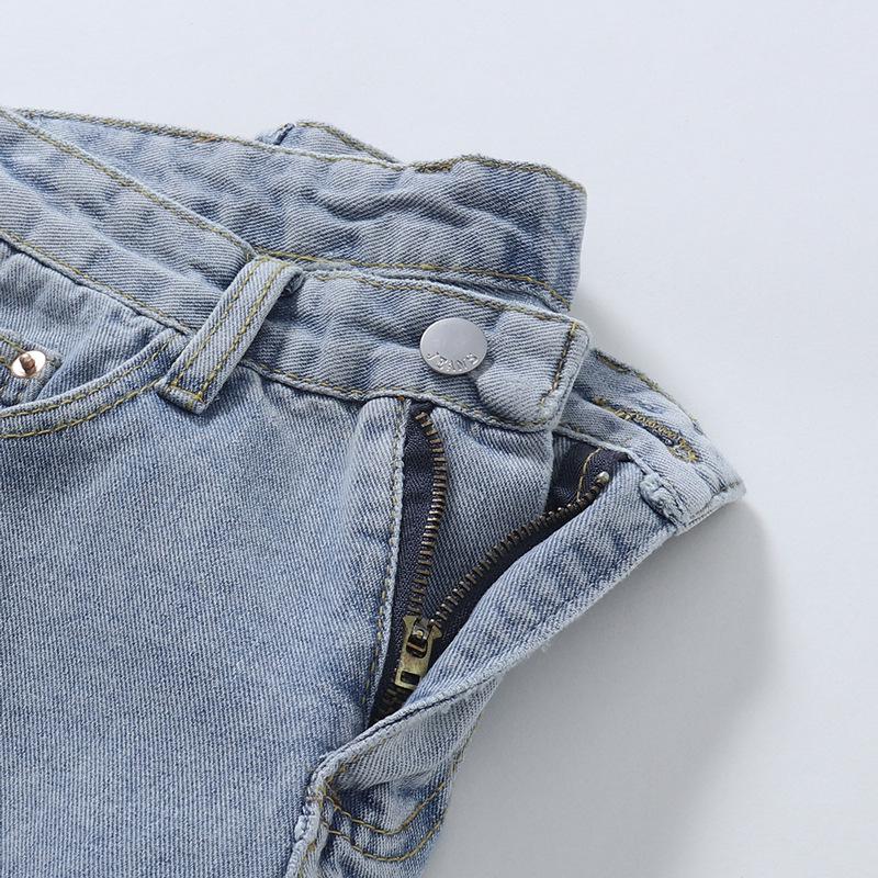 Women's Korean Style High Waist Denim Shorts - Summer Loose Fit, Rolled Hem, Plus Size, Casual Slimming Hotpants