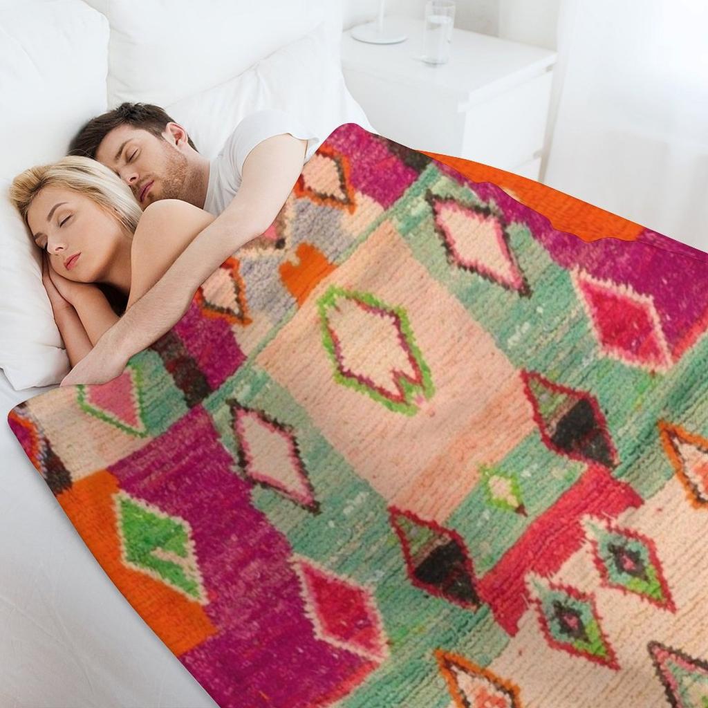 Traditional Moroccan Berber Design Throw Blanket Blankets For Sofas heavy to sleep Hairy Moving Blankets