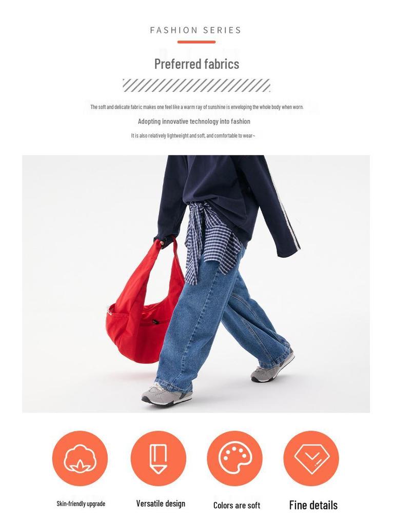 2025 Autumn Retro Loose High Street Straight Wide-Leg Jeans