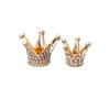 2/3Pcs Mini Gold Crown for Dollhouse  Alloy Rhinestone Princess Tiara Model Toys Accessories