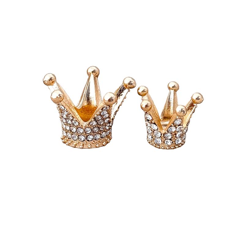 2/3Pcs Mini Gold Crown for Dollhouse  Alloy Rhinestone Princess Tiara Model Toys Accessories