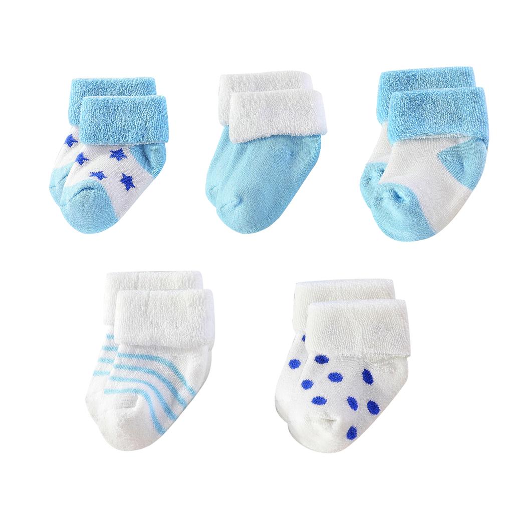 Unisex 5 Pairs Cotton Baby Boys Socks Newborn Solid Color Baby Girls Socks Sets 0-12M Infant Supplies Accessories Bebes