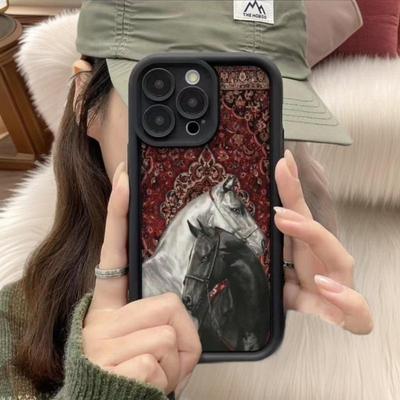 Etui Totem Galopujący Koń na iPhone'a dla Apple 17 Pro Max/16/15/14/13 - Japońskie, Koreańskie, Europejskie, Amerykańskie Style