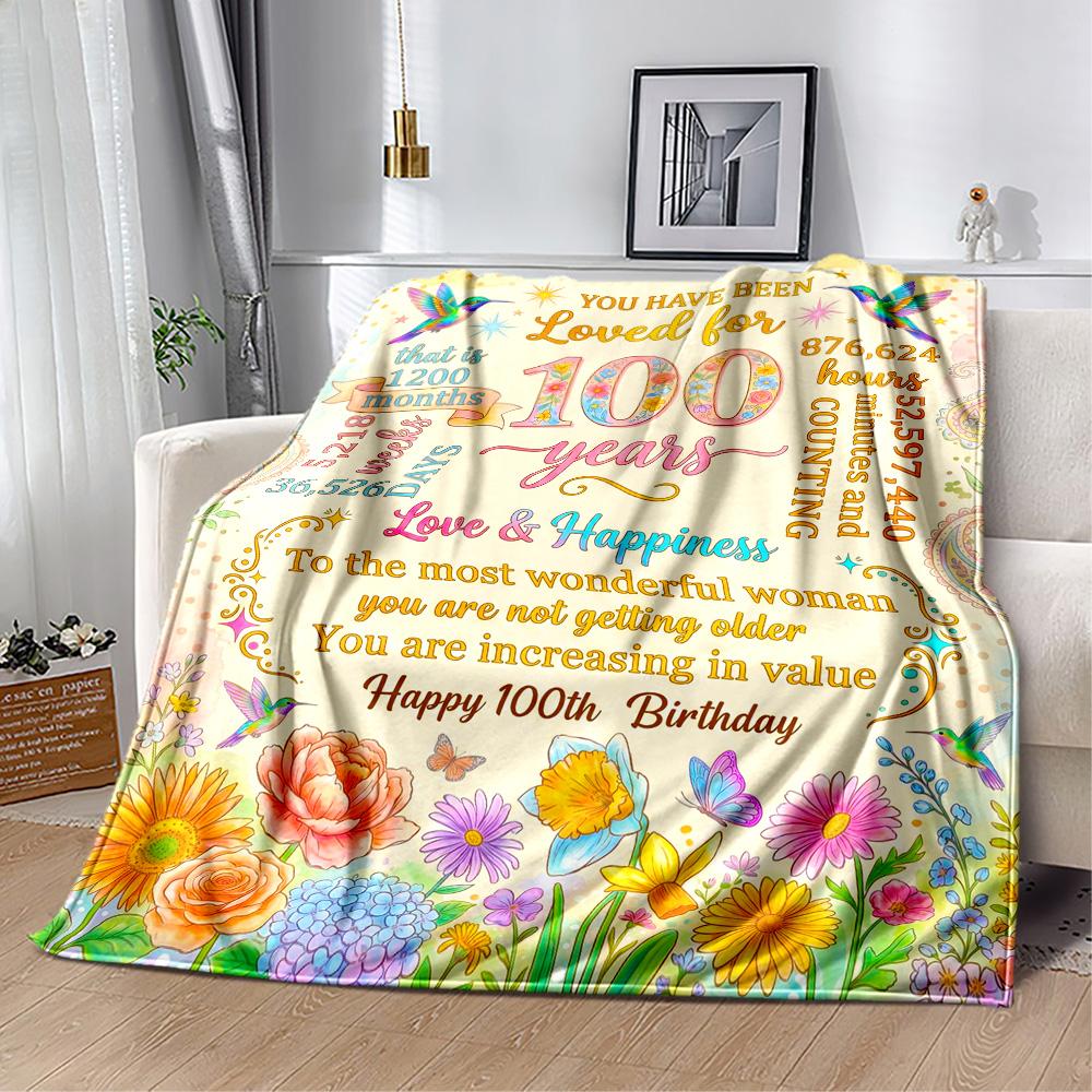 Celebrate Years Love Blanket Ultra-Soft Perfect for Chair Bedding Couch for All Seasons Digital Print Perfect Gift for Relatives and Friends