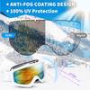 FOCUHUNTER Ski Snowboard with Dedicated Hard Glasses Wide Field of View UV Impact Sports Goggles Goggles, Goggles, Case, Compatible, Anti-Fog, Lenses,