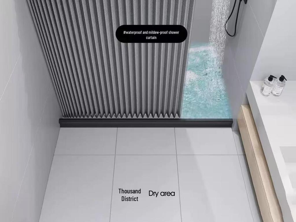 Foldable No-Drill Shower Curtain and Blackout Partition