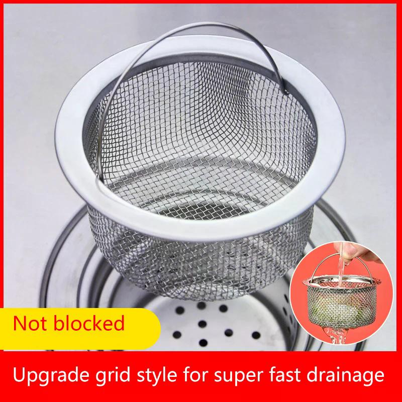 Stainless Steel Bathtub Hair Catcher Stopper Shower Drain Hole Filter With Handle Metal Sink Strainer Floor Drain For Kitchen