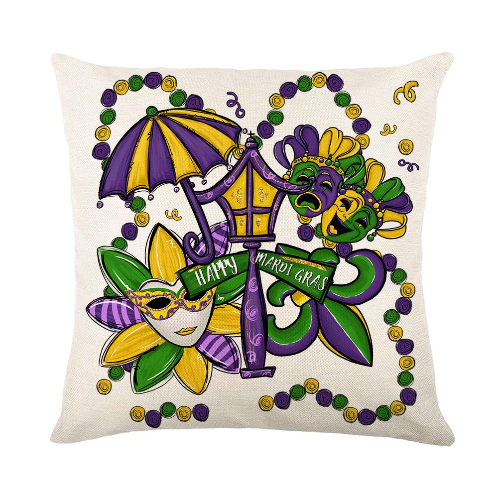 Pillow Case Holiday Party Decoration Home Living Room Sofa Cushion Cover Linen Print