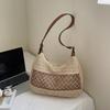 Crochet Mesh Shoulder Bag Women Summer Beach Tote With Leather Strap Natural Style Design