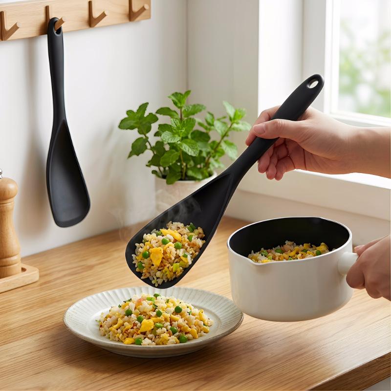 Silicone Duckbill Spatula Heat Resistant Integrated Cooking Shovel Nonstick Pan Turner Multi Purpose Sauce Stirring Spoon