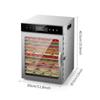 Food Dehydrator Stainless Steel Large Capacity 12-Tray Jerky Dryer Energy Saving Temperature Control Electric Food Preserver