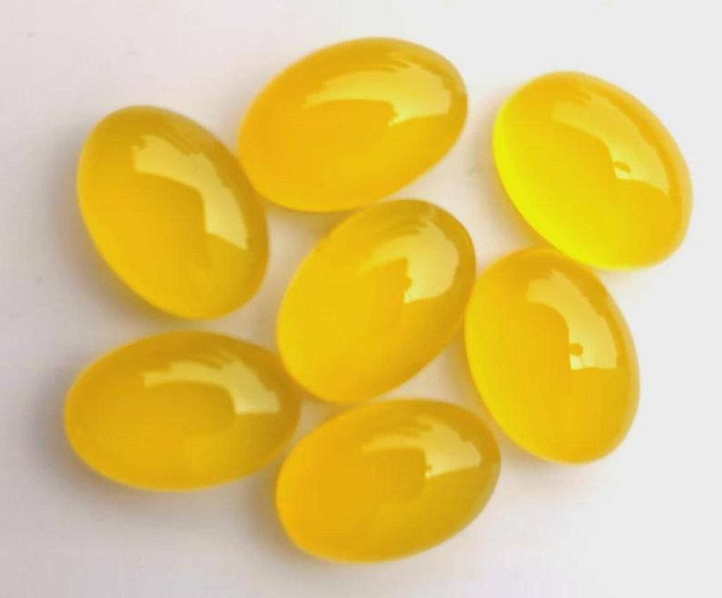 Natural Yellow Chalcedony Oval Cabochon | Yellow Chalcedony Loose Gemstone | Smooth Oval Stone for Jewelry Making