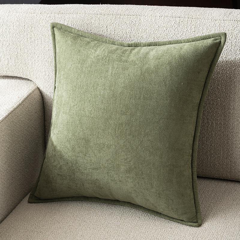 Decoratieve Chenille Sierkussenhoes Geverfde Kussensloop met Gestikte Rand Zachte Vierkante Kussenhoes voor Bank Bank Kamer 40x40cm