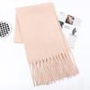 Imitation Cashmere Scarf for Women Winter Warm Thickening New Solid Color Scarf for Men Thick Tassel Woolen Scarf
