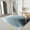 Architectural Geometric Rug In Blue Gray Tones Modern Decorative Carpet To Enhance Living Room Sophistication